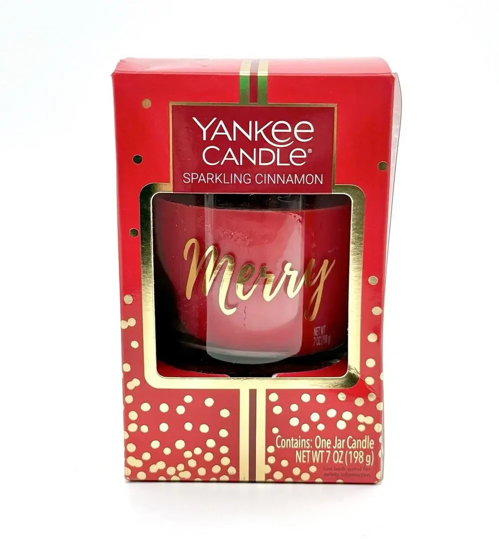 Yankee Candle Sparkling Cinnamon Single Wick 7oz Jar - New In Box!